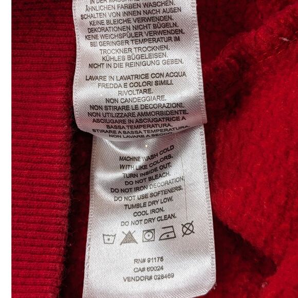 FILA Hoodie Women Medium Colorblock Pullover Red Blue Big Logo Sweatshirt Preppy - Picture 11 of 12